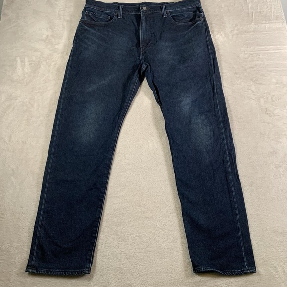 Levis‎ 502 Jeans Mens 38x32 Blue Dark Wash Regular Taper Zip Fly Denim Pants - Picture 1 of 14